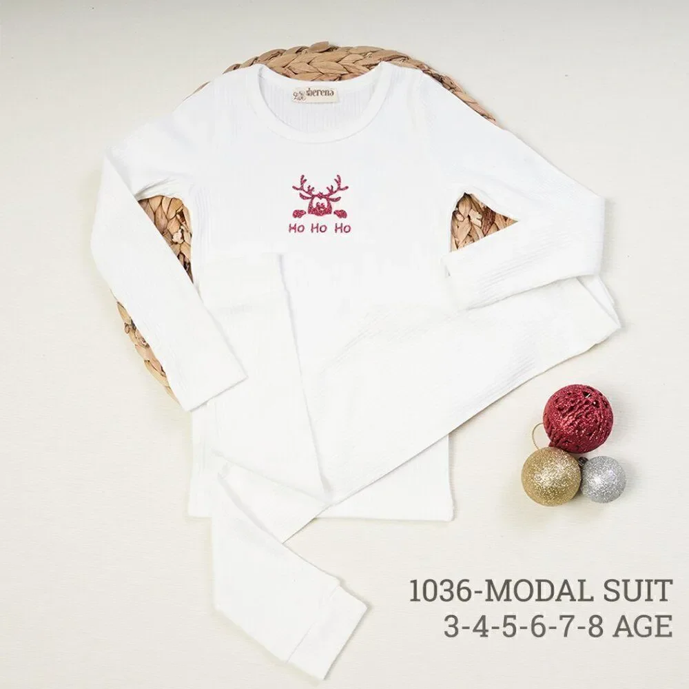 KIDS 100% Cotton Modal Pajama Set Holiday Children Christmas Long Sleeve Pajamas